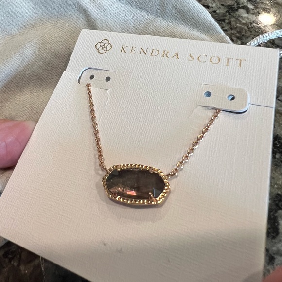 NWT Kendra Scott Retired Elisa Necklace Crystal Gray Illusion & Rose Gold RARE! - Picture 12 of 12